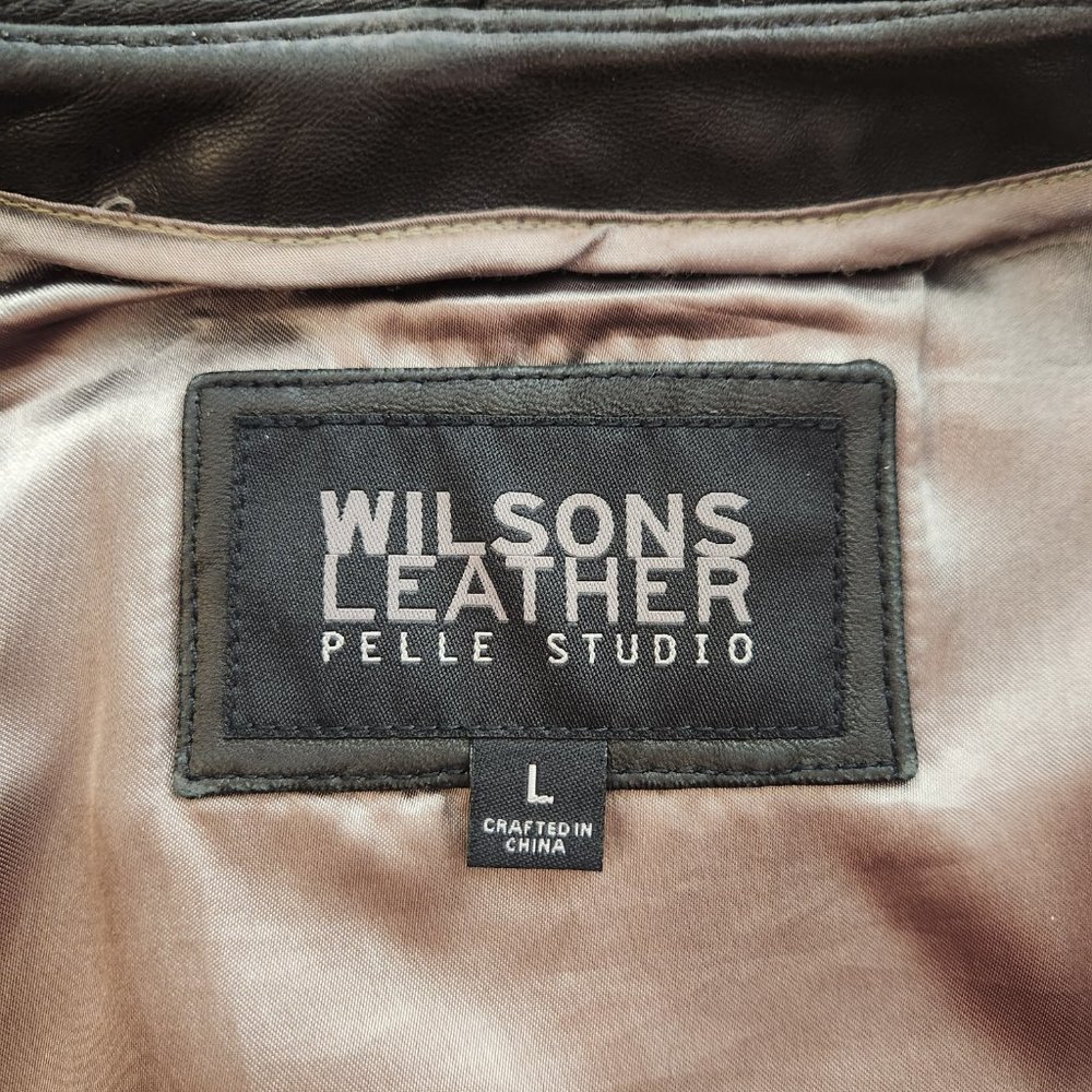 Wilsons Leather Mens Pelle Studio Thinsulate Black Jacket Removable Vest Large - Picture 4 of 15
